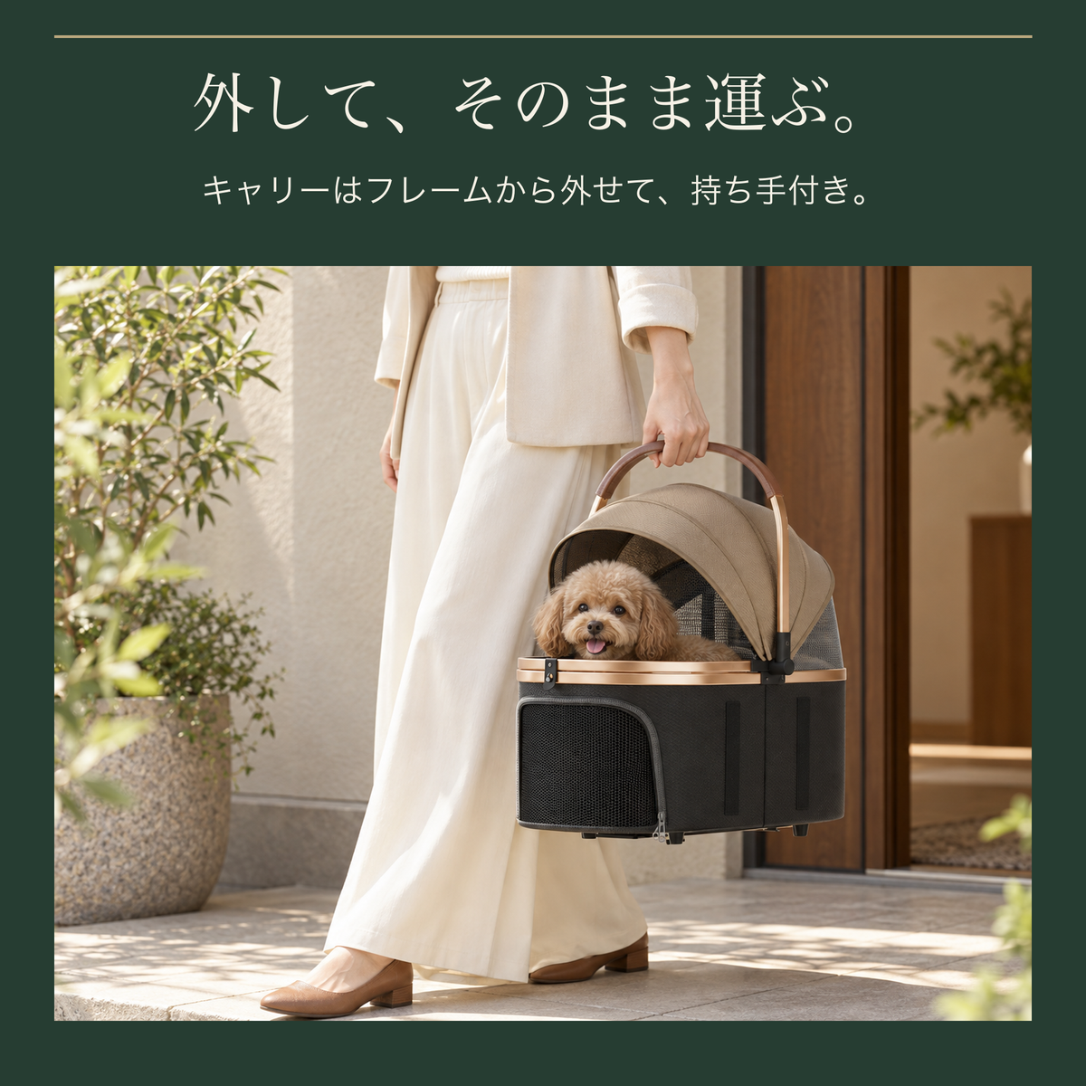 キャリーを外して持ち運べる